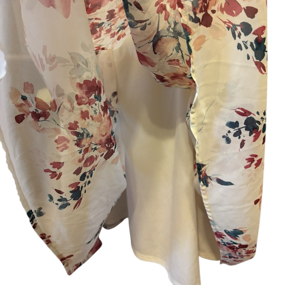 NWT‎ Torrid Women's Floral Midi Chiffon Pleated Dress White/Pinks Size 0 - Picture 6 of 9